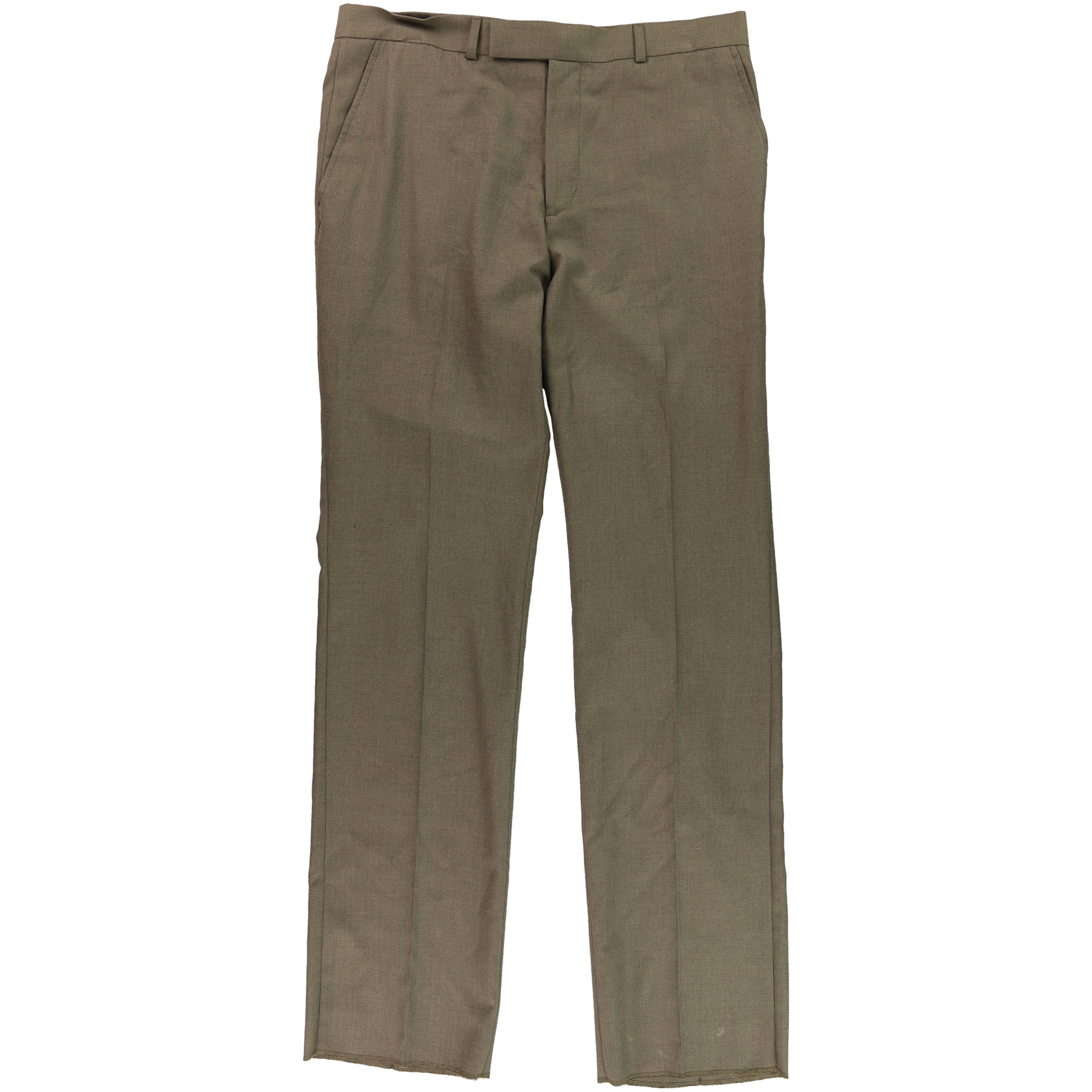 Kenneth Cole Mens Tan Tick Slim-fit Dress Pants Slacks, Brown, 35W x UnfinishedL